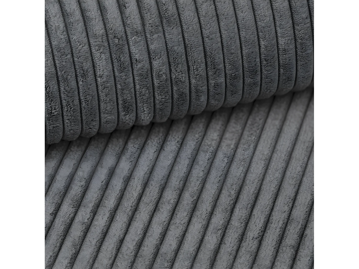 Canapé d'angle convertible 3 places avec coffre en velours gris