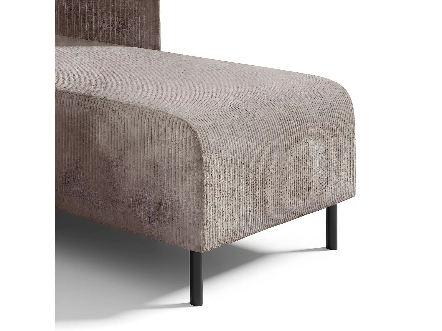 Canapé d'angle réversible et convertible 3 places avec coffre Robin velours côtelé Taupe