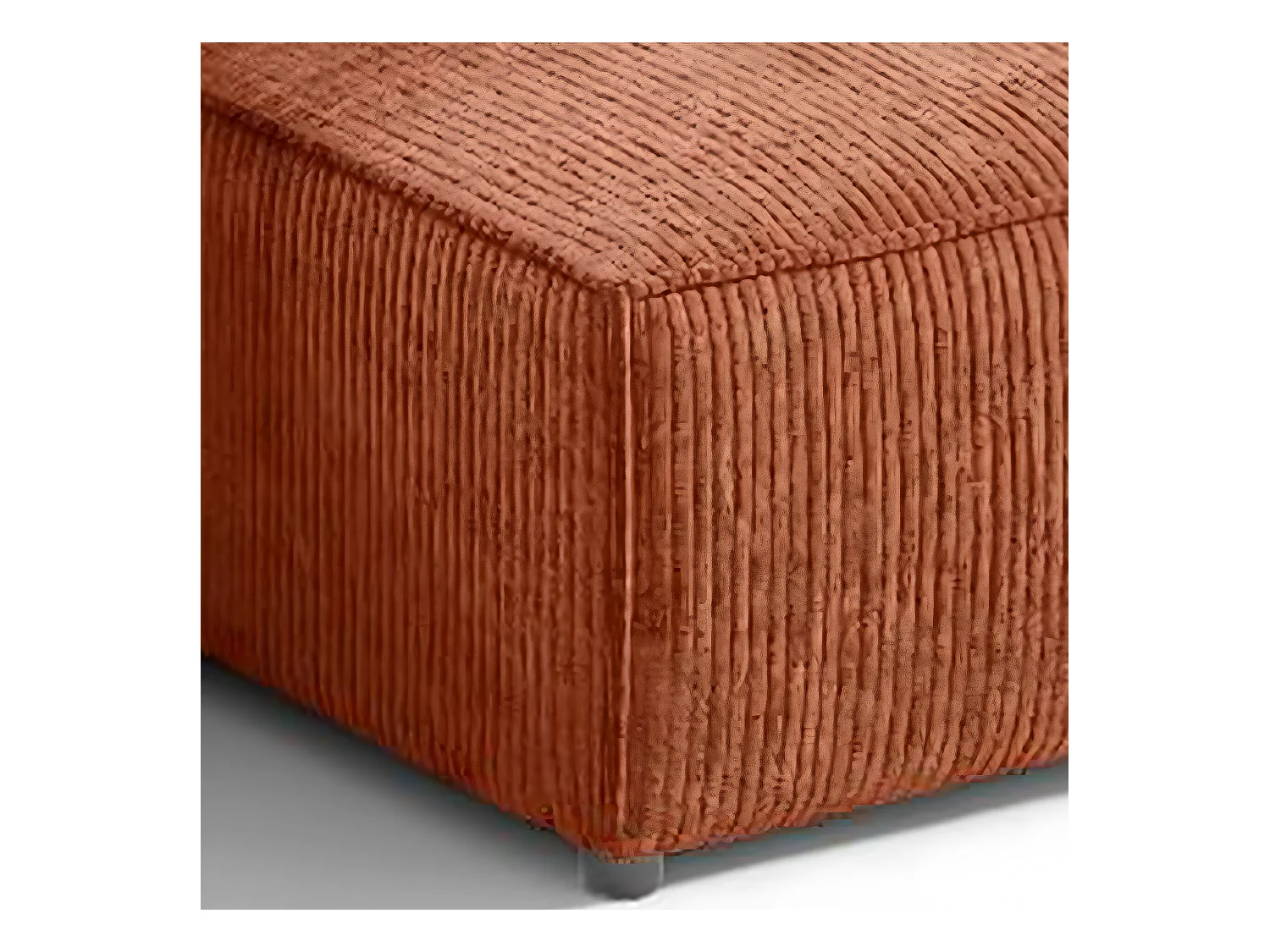 Canapé d'angle réversible et convertible 3 places avec coffre Isaac Mini velours côtelé Orange brique