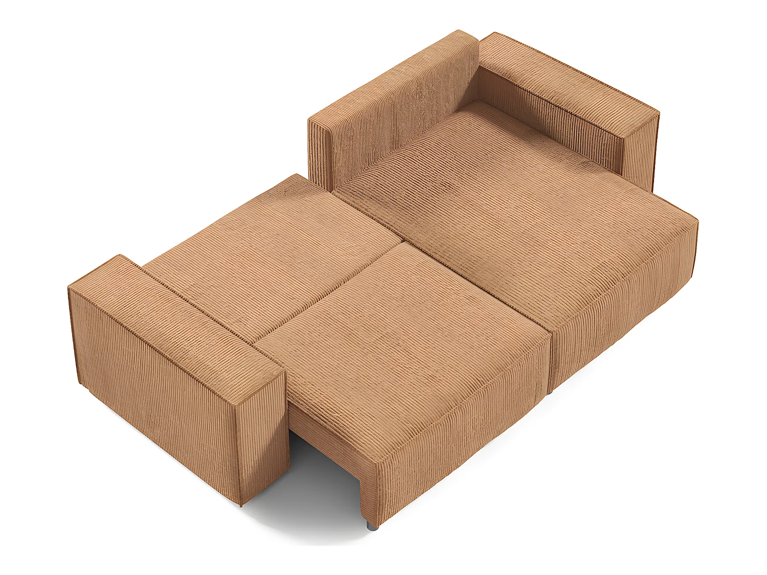 Canapé d'angle réversible et convertible 3 places avec coffre Isaac Mini velours côtelé Jaune