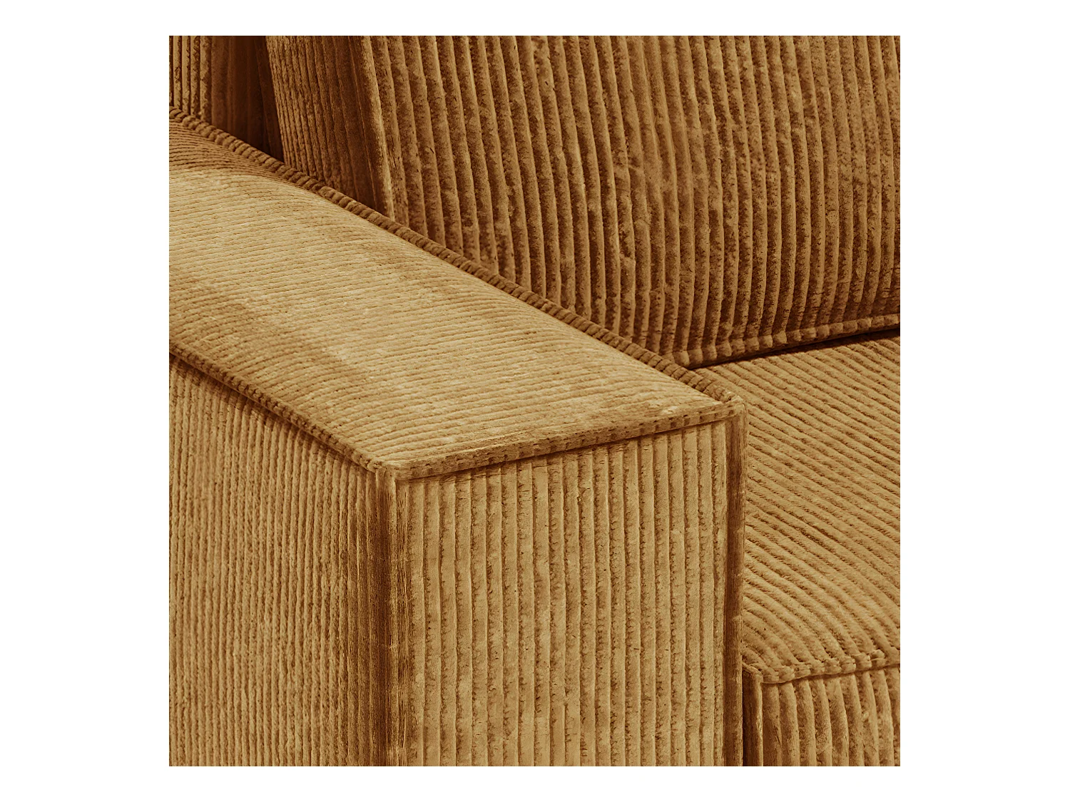 Canapé d'angle réversible et convertible 3 places avec coffre Isaac Mini velours côtelé Jaune