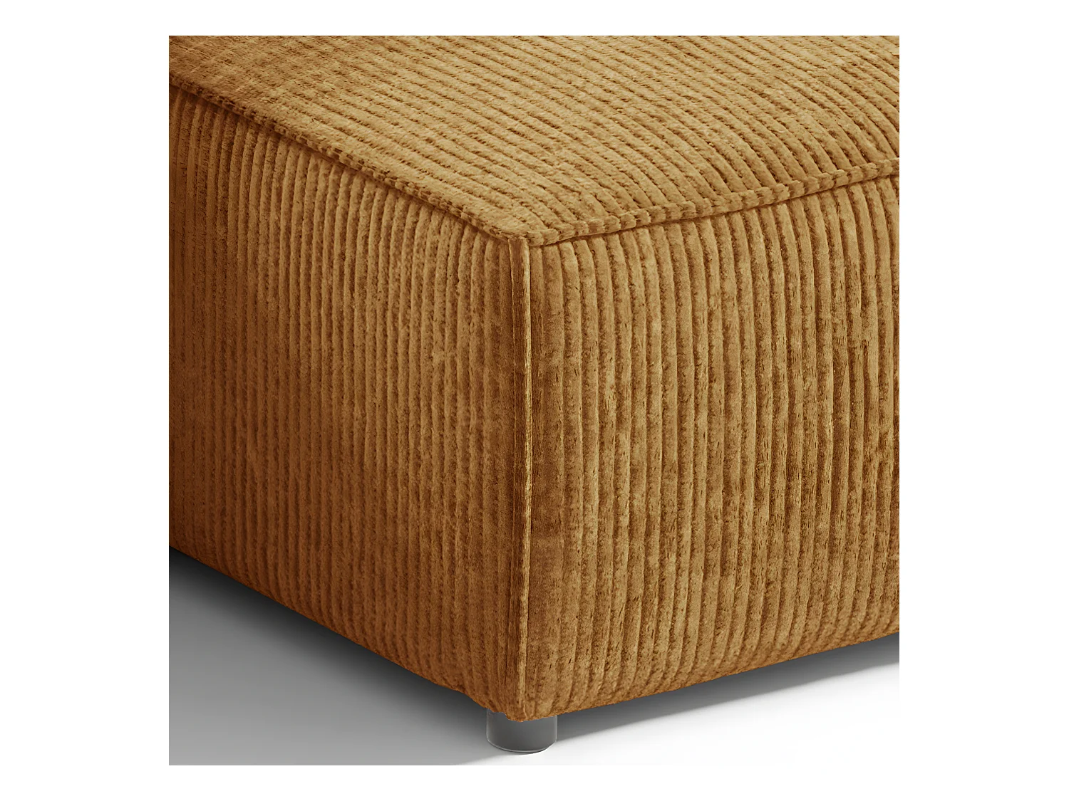 Canapé d'angle réversible et convertible 3 places avec coffre Isaac Mini velours côtelé Jaune