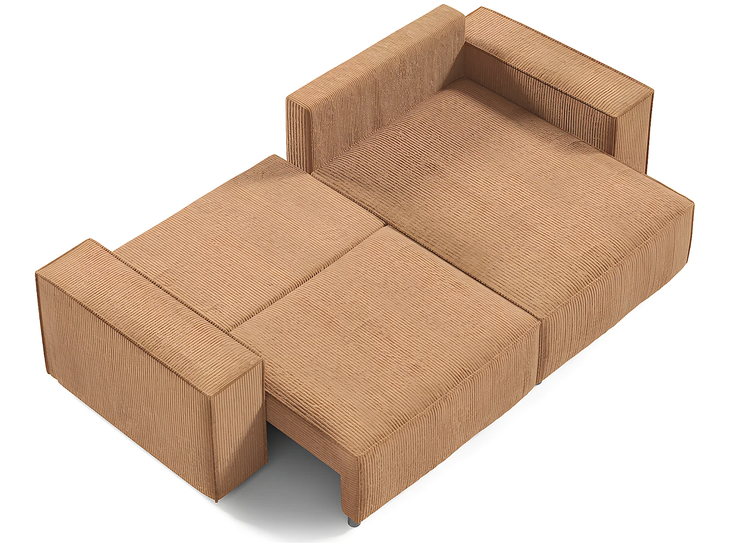 Canapé d'angle réversible et convertible 3 places avec coffre Isaac Mini velours côtelé Jaune