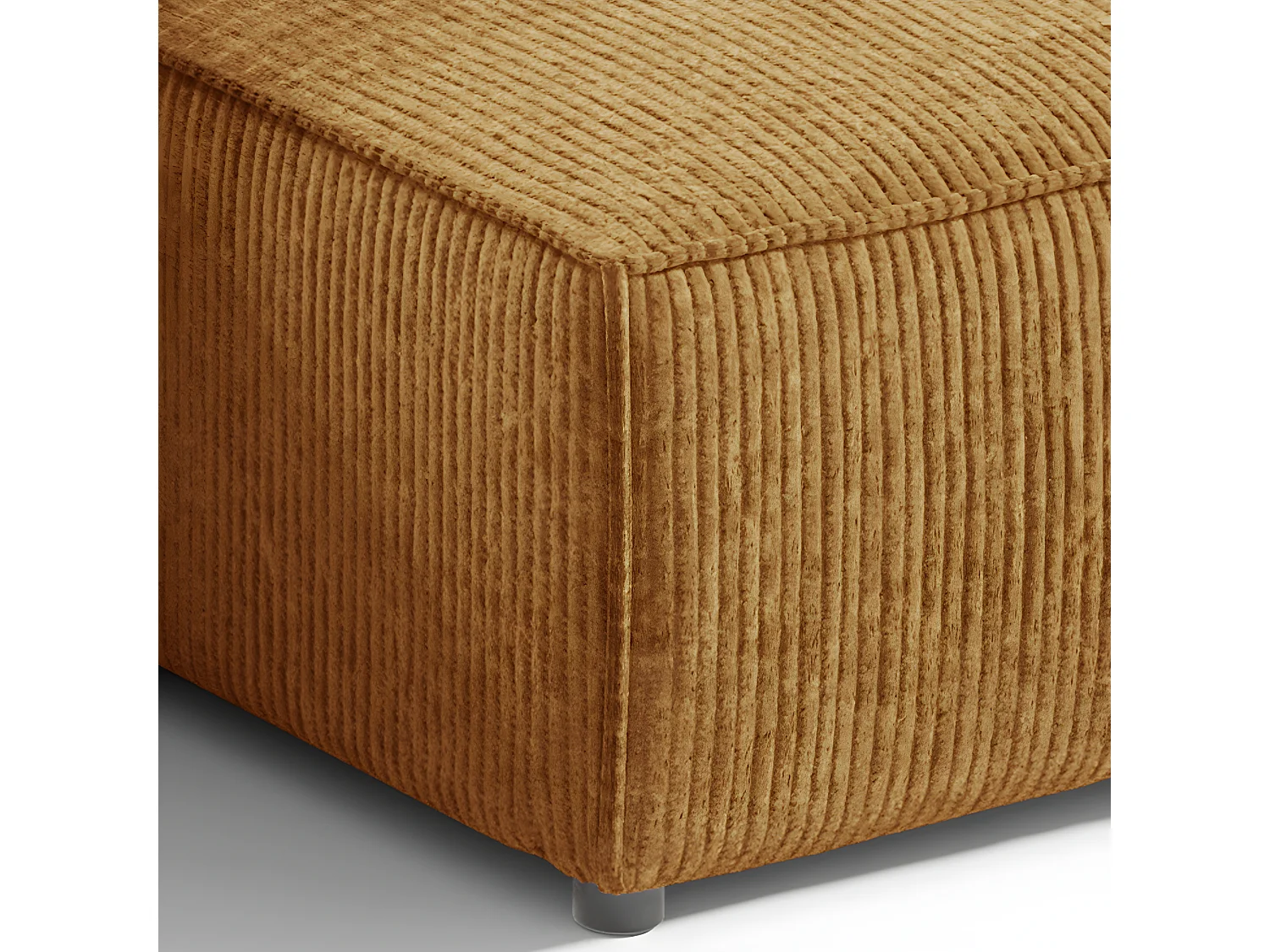 Canapé d'angle réversible et convertible 3 places avec coffre Isaac Mini velours côtelé Jaune