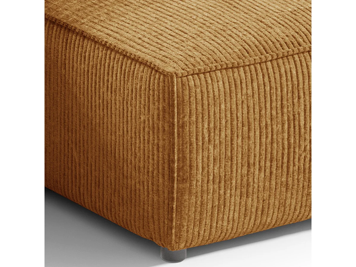 Canapé d'angle réversible et convertible 3 places avec coffre Isaac Mini velours côtelé Jaune