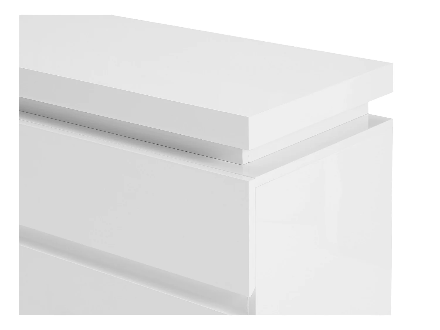 Commode 6 tiroirs - Avec LEDs - MDF - Blanc laqué - FLARANCIA