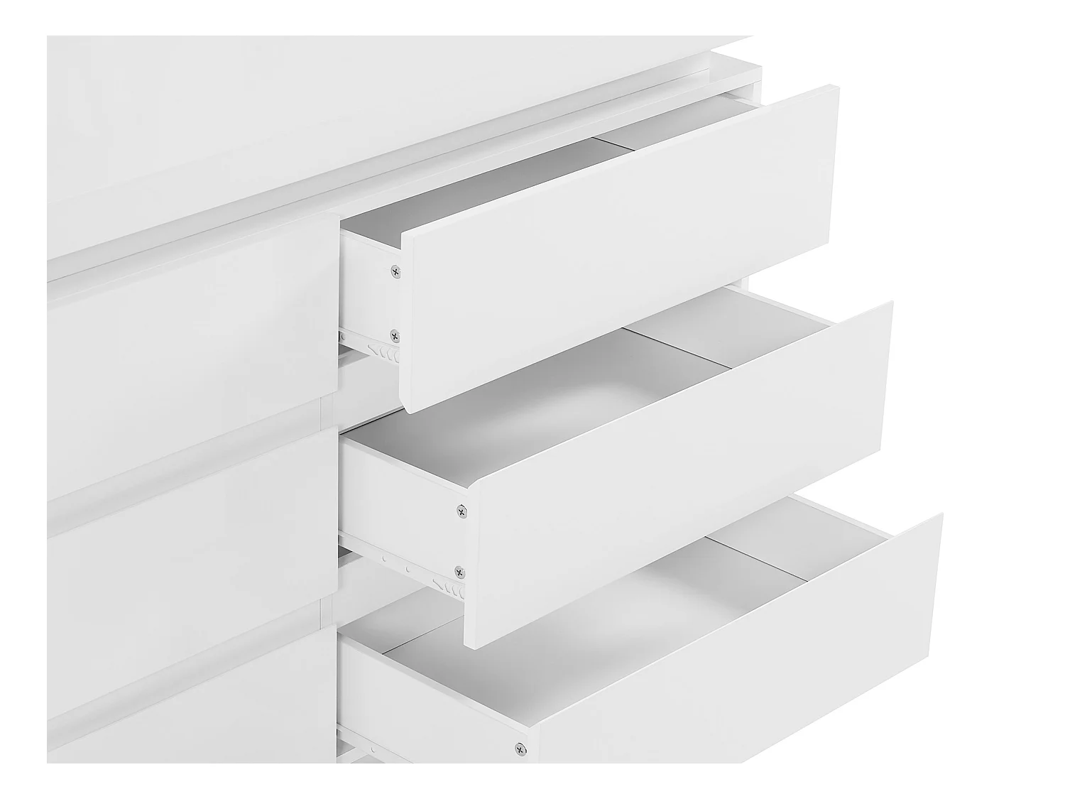 Commode 6 tiroirs - Avec LEDs - MDF - Blanc laqué - FLARANCIA