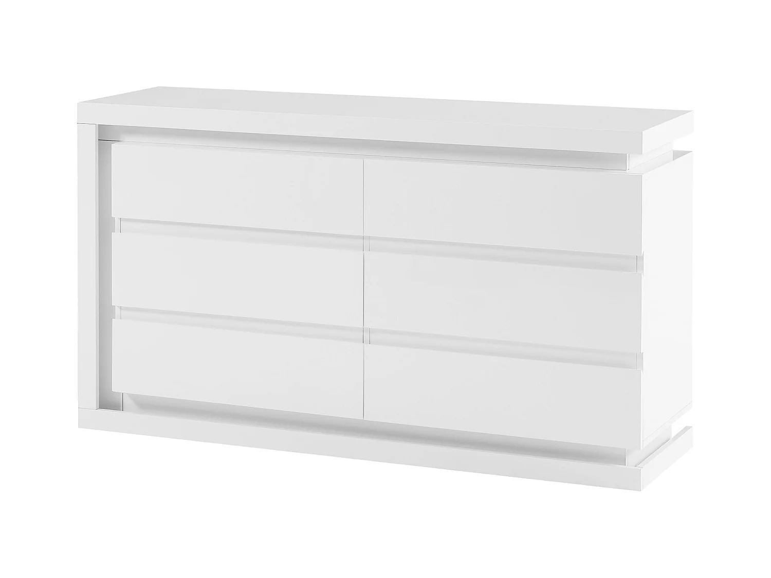 Cómoda 6 cajones - Con LEDs - MDF - Blanco lacado - FLARANCIA