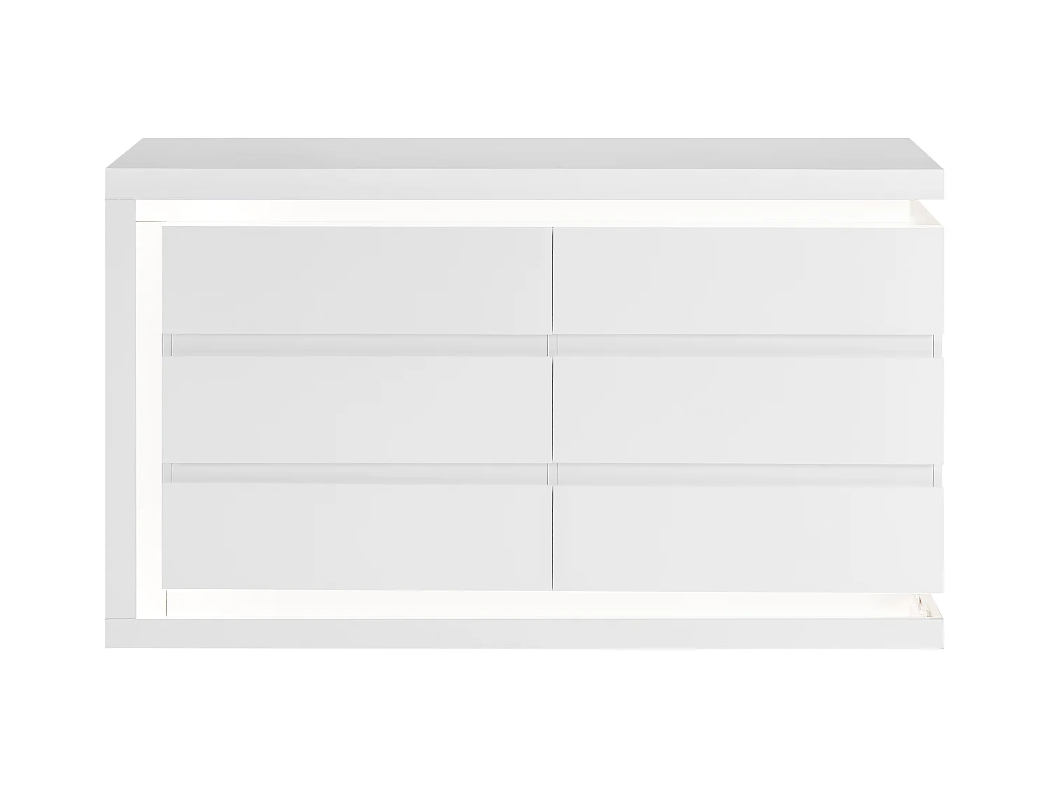 Cómoda 6 cajones - Con LEDs - MDF - Blanco lacado - FLARANCIA