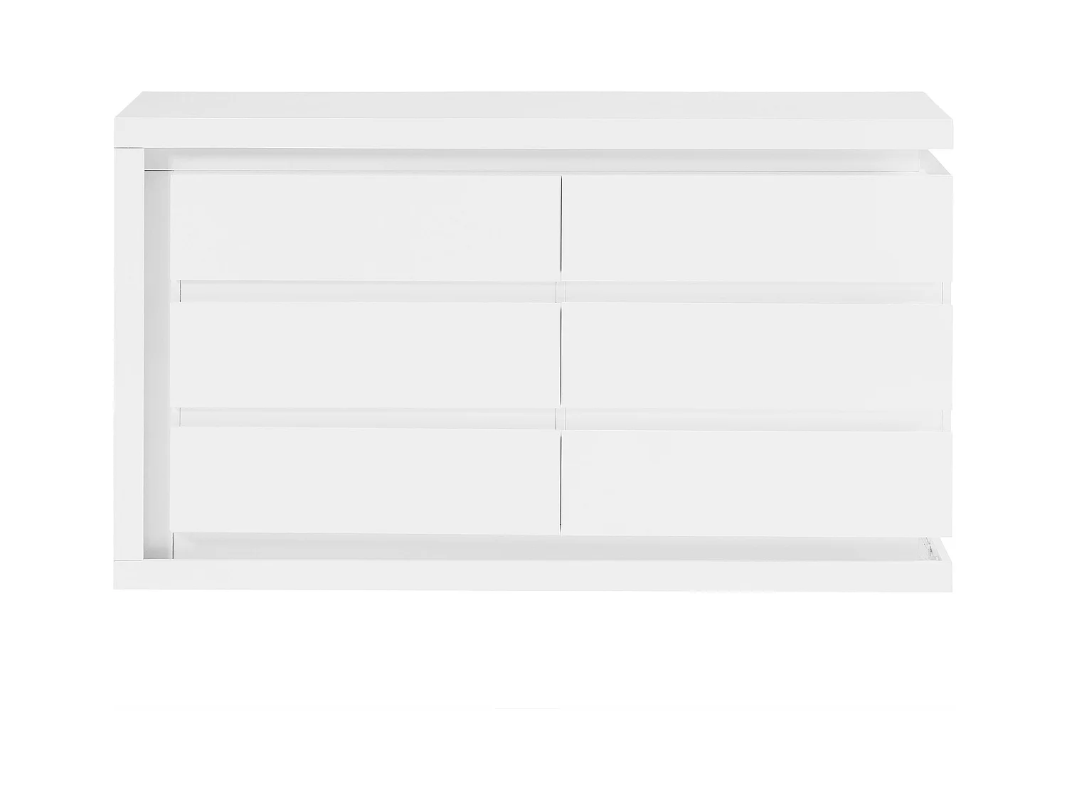 Cómoda 6 cajones - Con LEDs - MDF - Blanco lacado - FLARANCIA