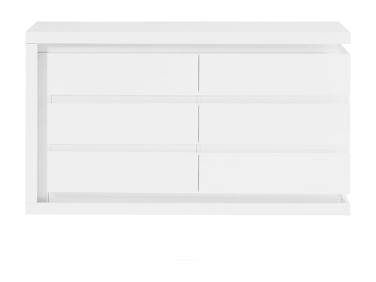 Comò 6 cassetti Con LED MDF Bianco laccato - FLARANCIA