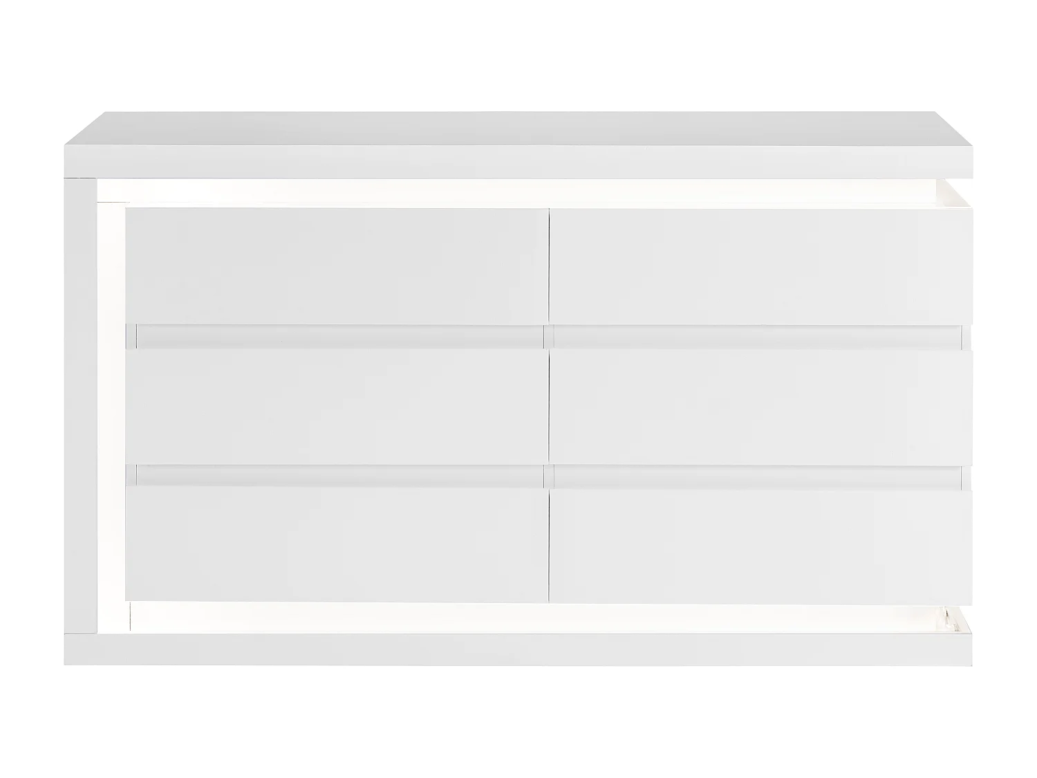 Comò 6 cassetti Con LED MDF Bianco laccato - FLARANCIA