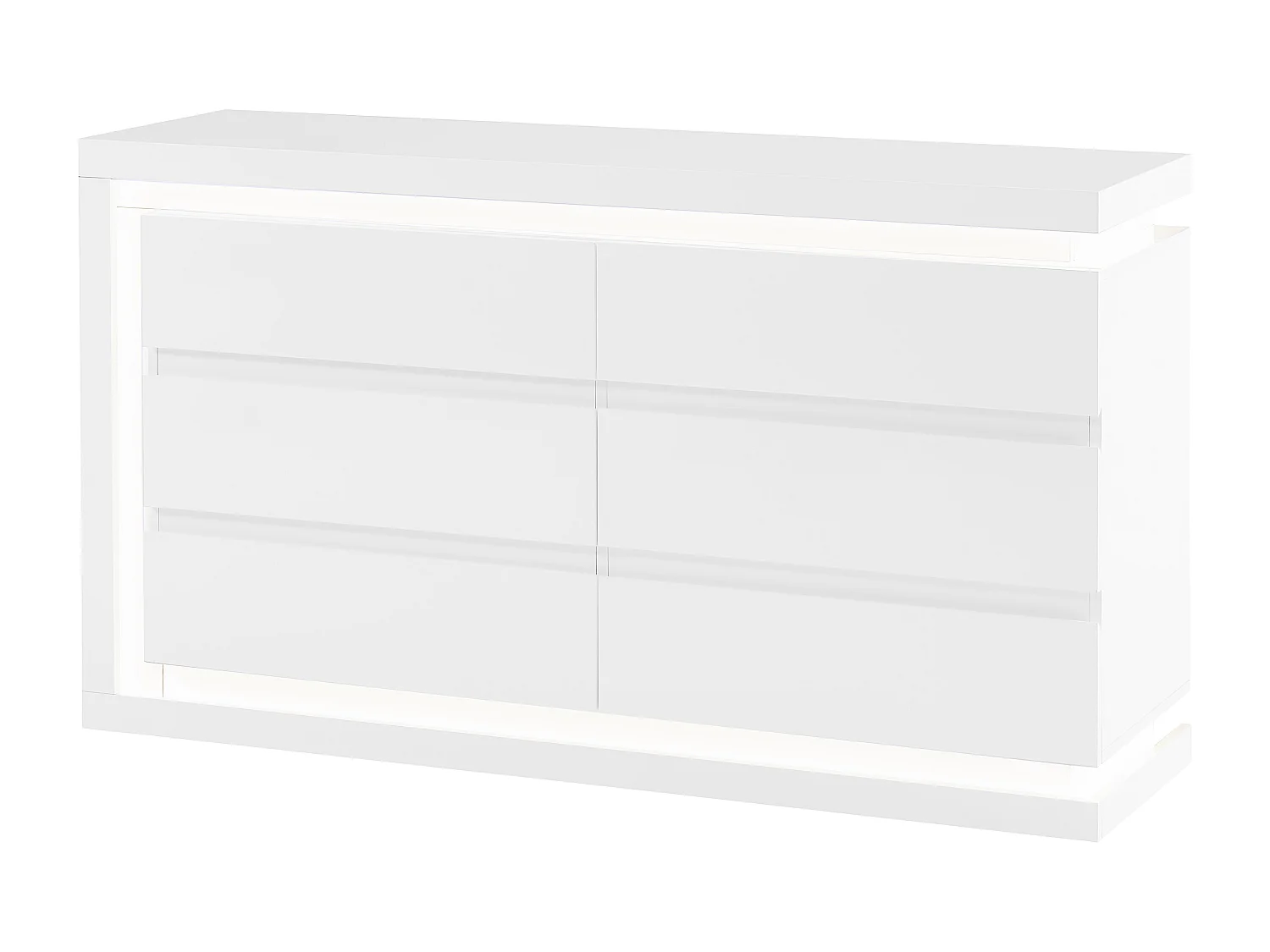 Comò 6 cassetti Con LED MDF Bianco laccato - FLARANCIA