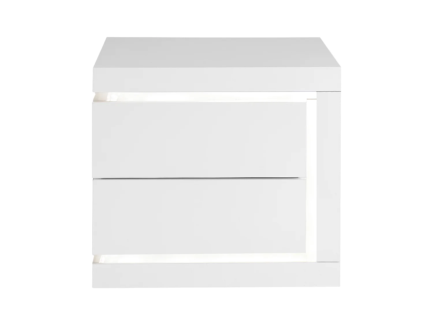 Szafka nocna prawostronna z 2 szufladami - Z oświetleniem LED - Biały lakierowany - FLARANCIA