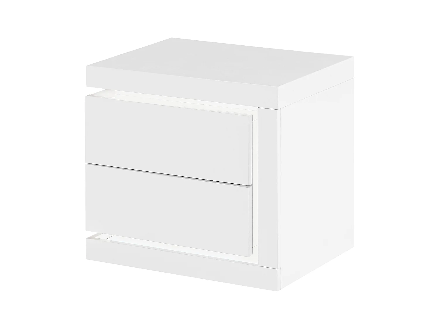 Natbord sengeborddet reol sengebordsalampe med 2 skuffeskyt - Med LED - Hvid lakeret - FLARANCIA