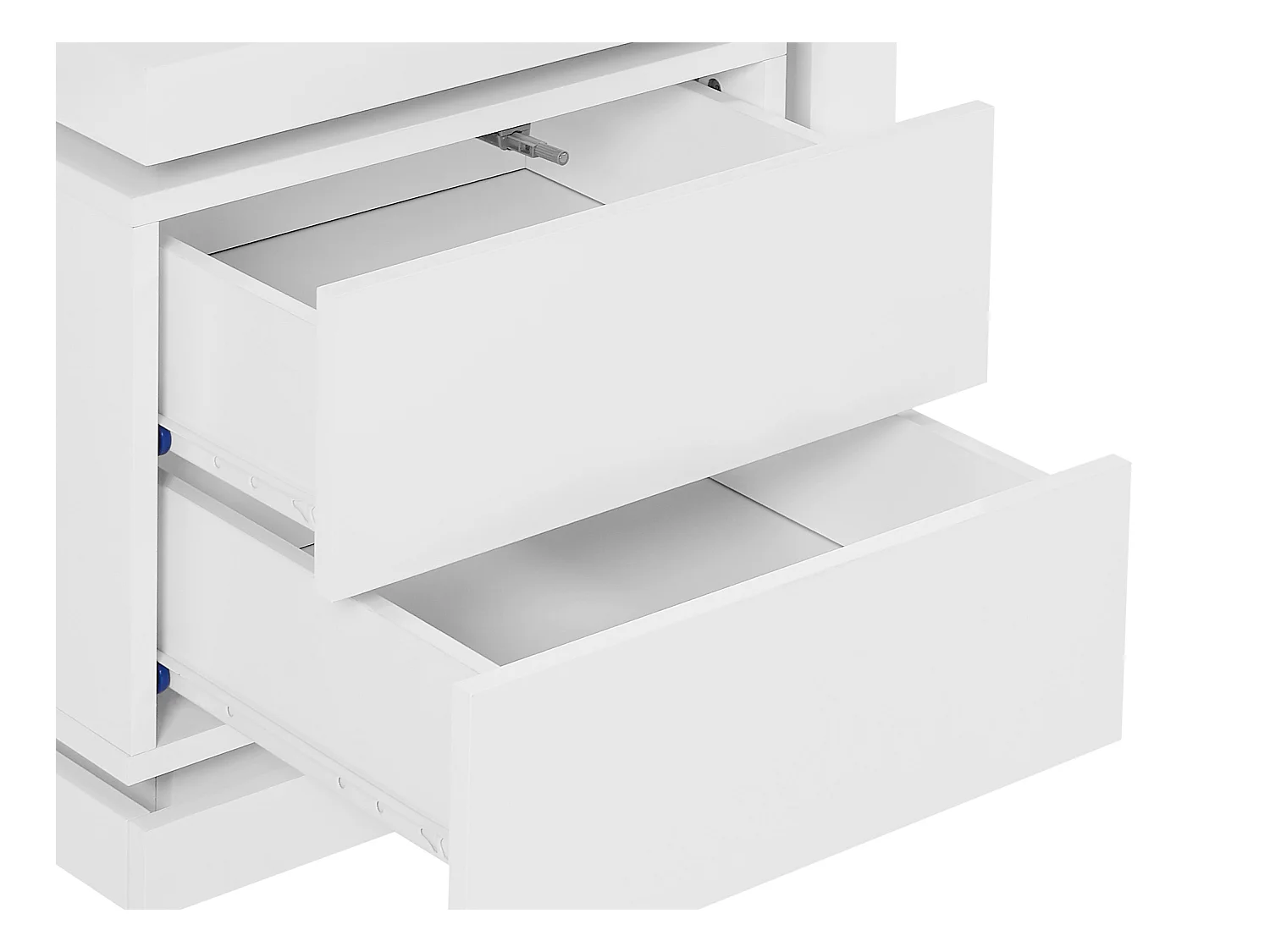 Natbord sengeborddet reol sengebordsalampe med 2 skuffeskyt - Med LED - Hvid lakeret - FLARANCIA
