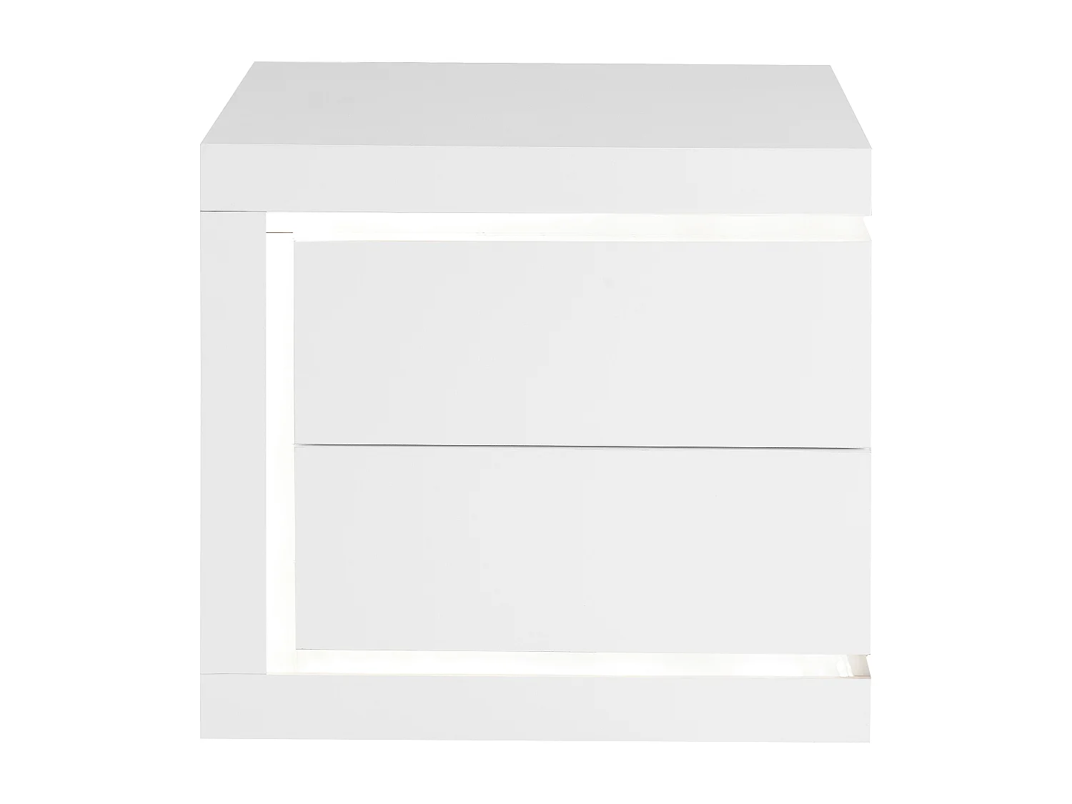 Nachtkastje linkerkant met 2 lades - Met ledverlichting - Wit gelakt - FLARANCIA