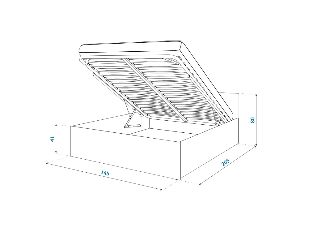 Lit Panama 140x200 + coffre - Sommier inclus Blanc