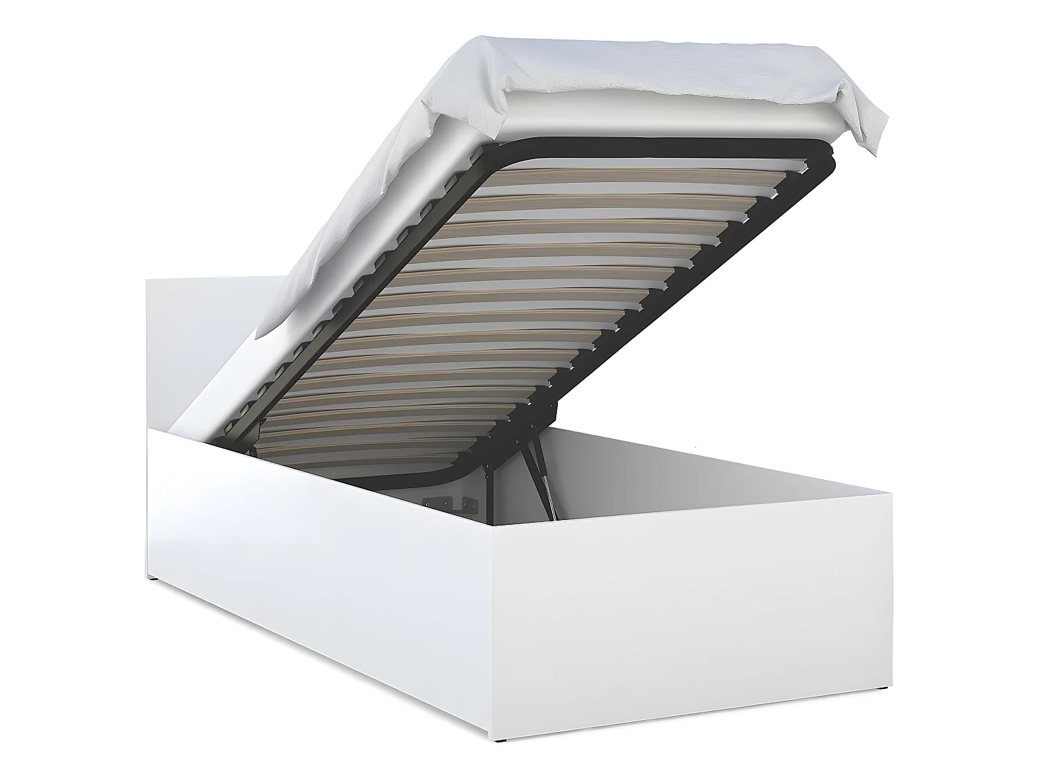 Lit coffre Panama 90x200  - Sommier inclus Blanc