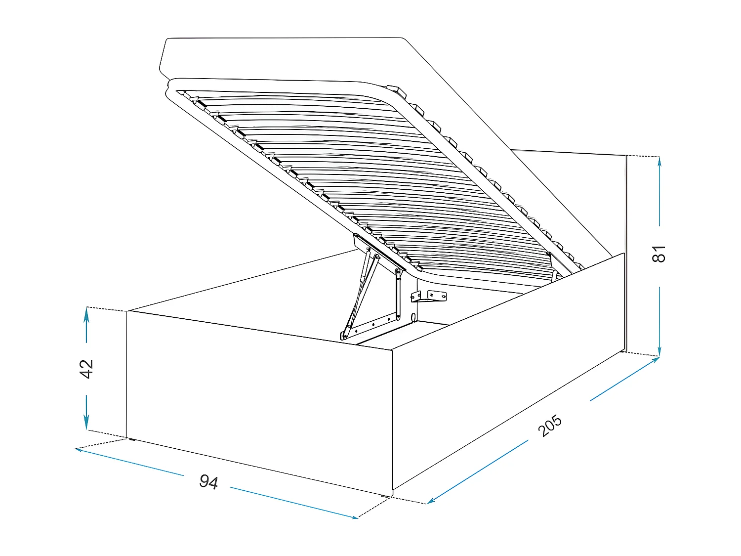 Lit coffre Panama 90x200  - Sommier inclus Blanc