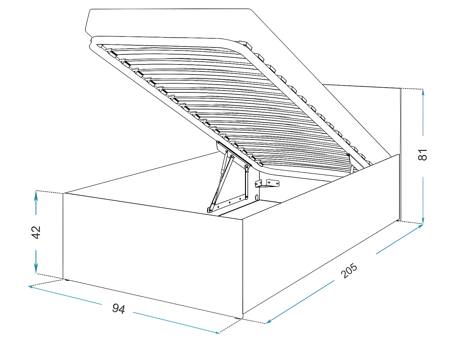 Lit coffre Panama 90x200  - Sommier inclus Blanc