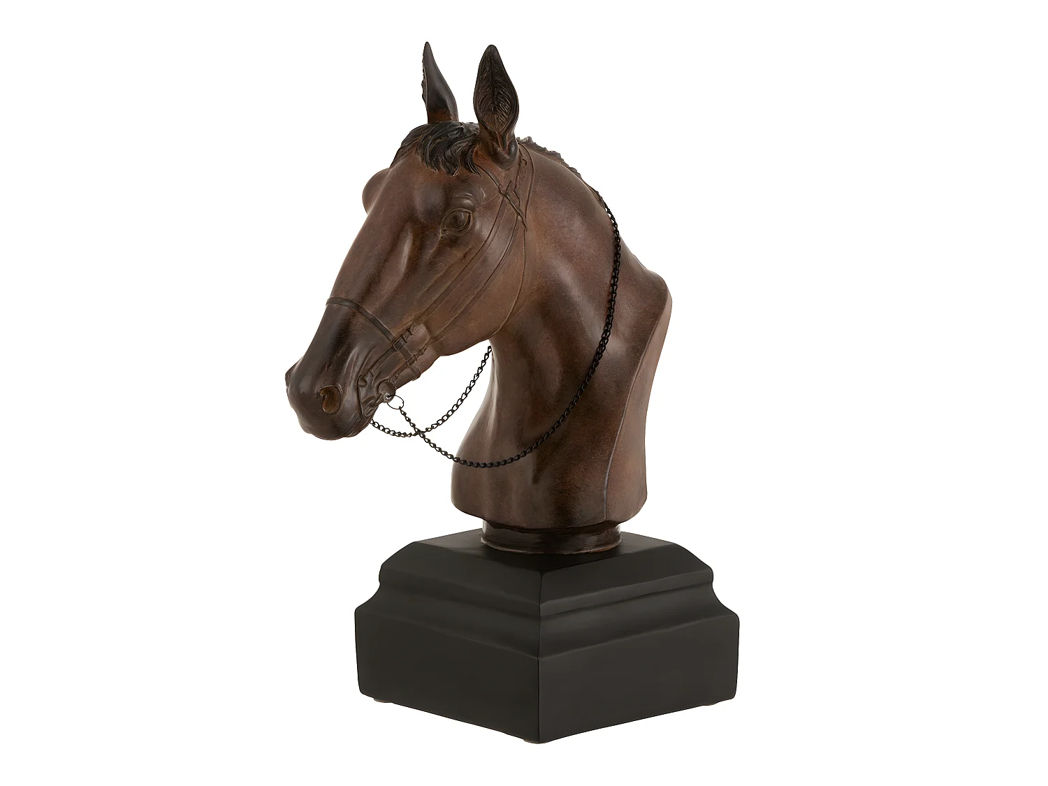 Statuette Déco "Tête de Cheval" 35cm Marron