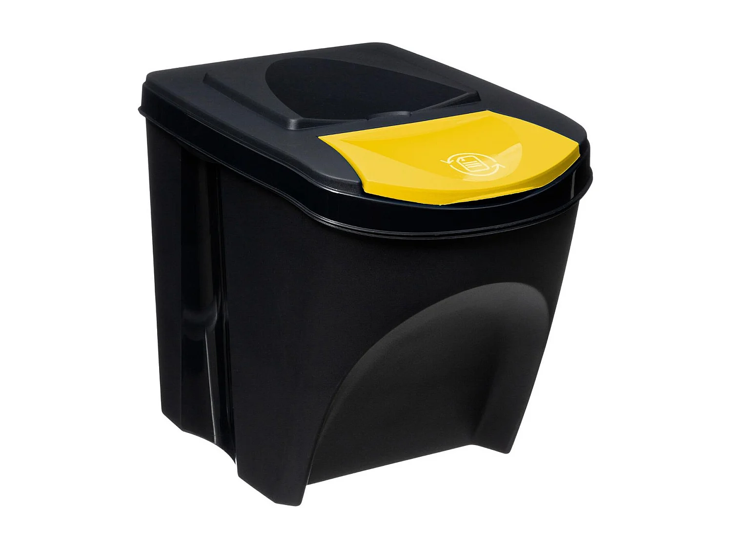 Juego de 3 Cubos de Reciclaje Apilables de 25L en Polipropileno Gris Antracita