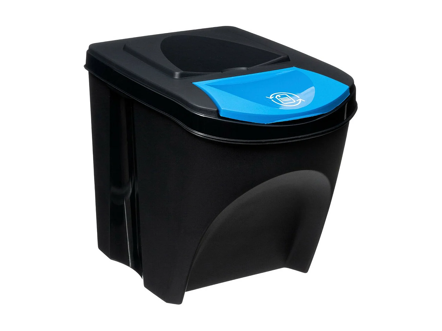 Juego de 3 Cubos de Reciclaje Apilables de 25L en Polipropileno Gris Antracita