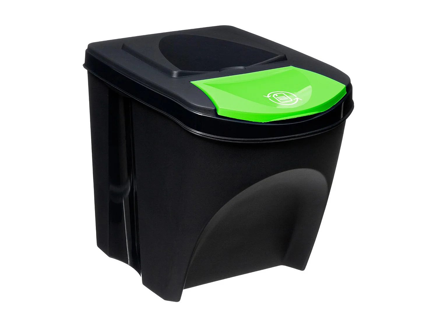 Zestaw 3 Stosowanych Koszy na Segregację Odpadów 25L z Polipropylenu w Kolorze Antracytowym