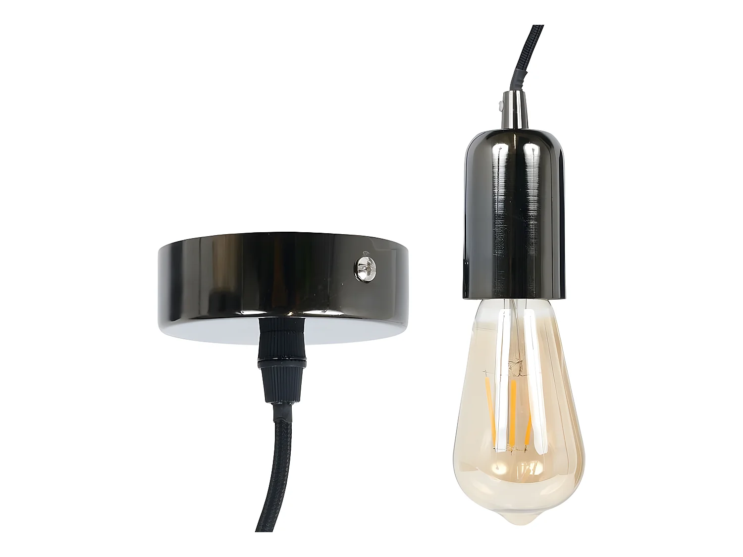 Lampe Suspension Déco "Vintage" 9cm Noir