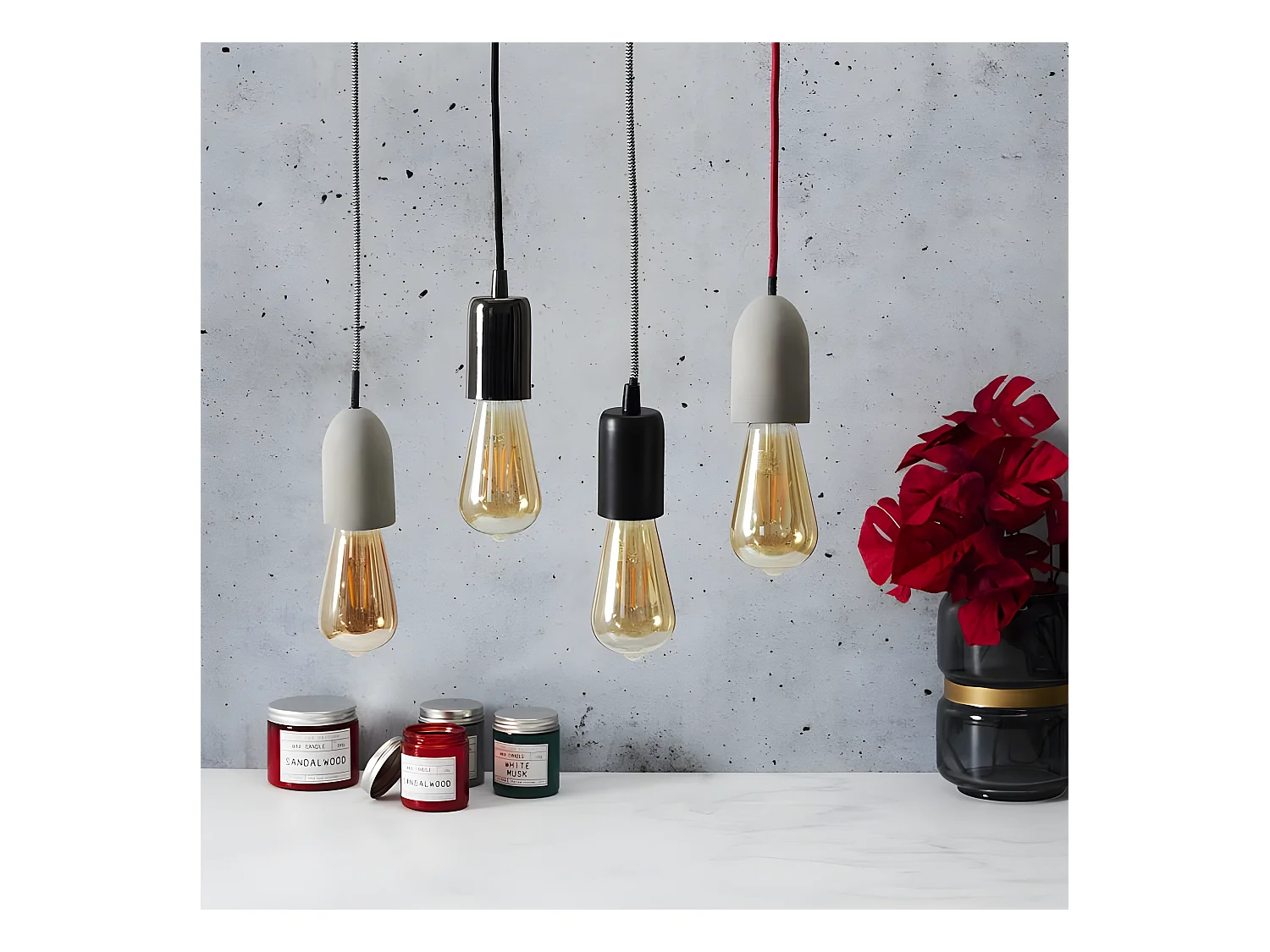 Lampe Suspension Déco "Vintage" 9cm Noir