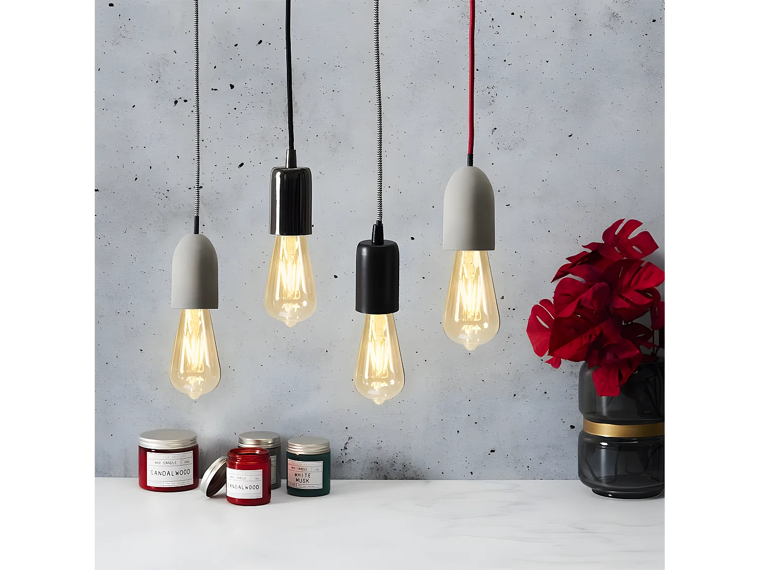 Lampe Suspension Déco "Vintage" 9cm Noir