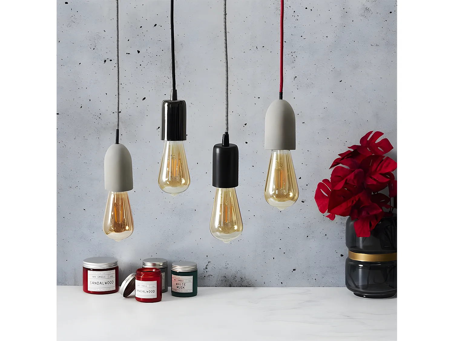 Lampe Suspension Déco "Vintage" 9cm Noir