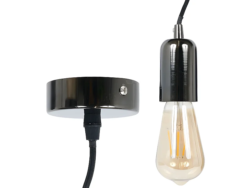 Lampe Suspension Déco "Vintage" 9cm Noir