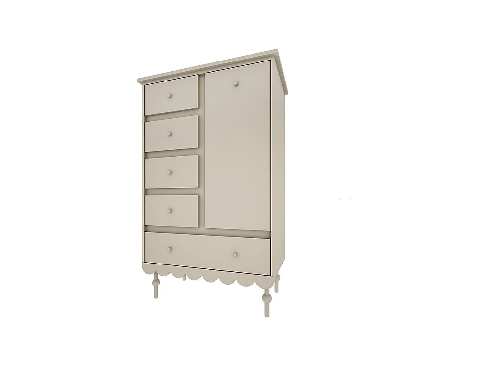 Commode 5 tiroirs 1 porte Babushka Olive