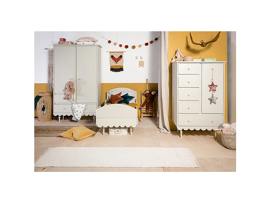 Commode 5 tiroirs 1 porte Babushka Olive