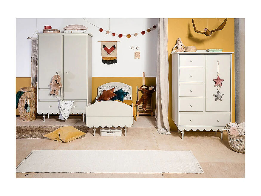 Commode 5 tiroirs 1 porte Babushka Olive