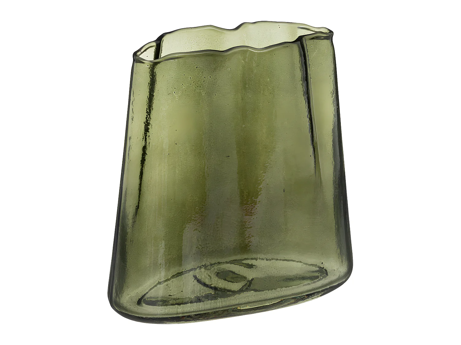 Vase aux contours irréguliers en Verre teinté Vert H 20 cm