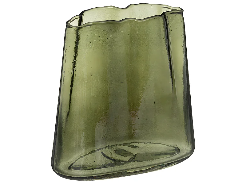Vase aux contours irréguliers en Verre teinté Vert H 20 cm