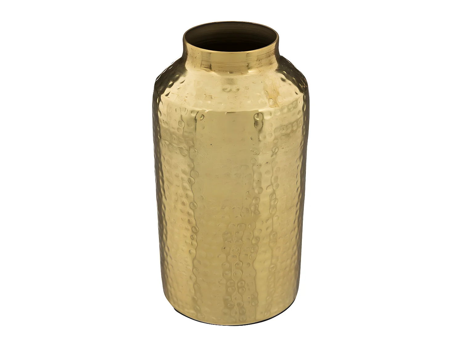 Vase en Métal Doré Martelé H 19 cm