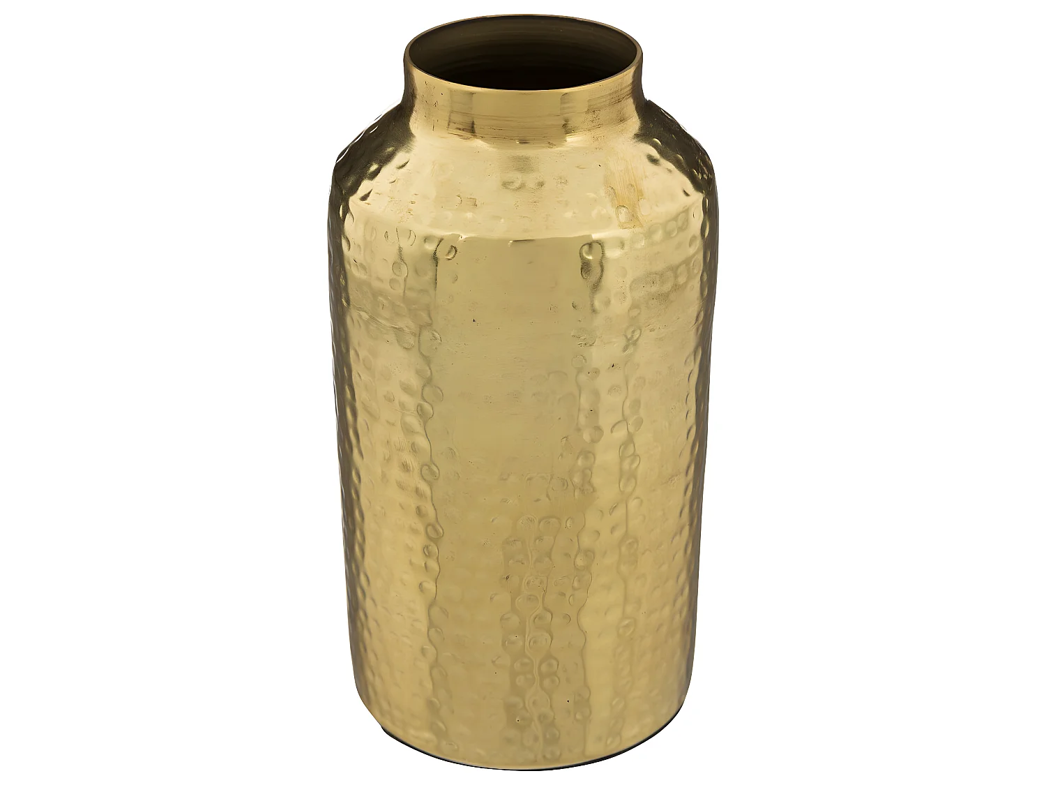 Vase en Métal Doré Martelé H 19 cm