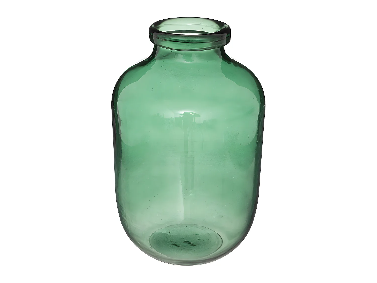 Vase esprit retour de brocante en Verre teinté Vert H 28 cm