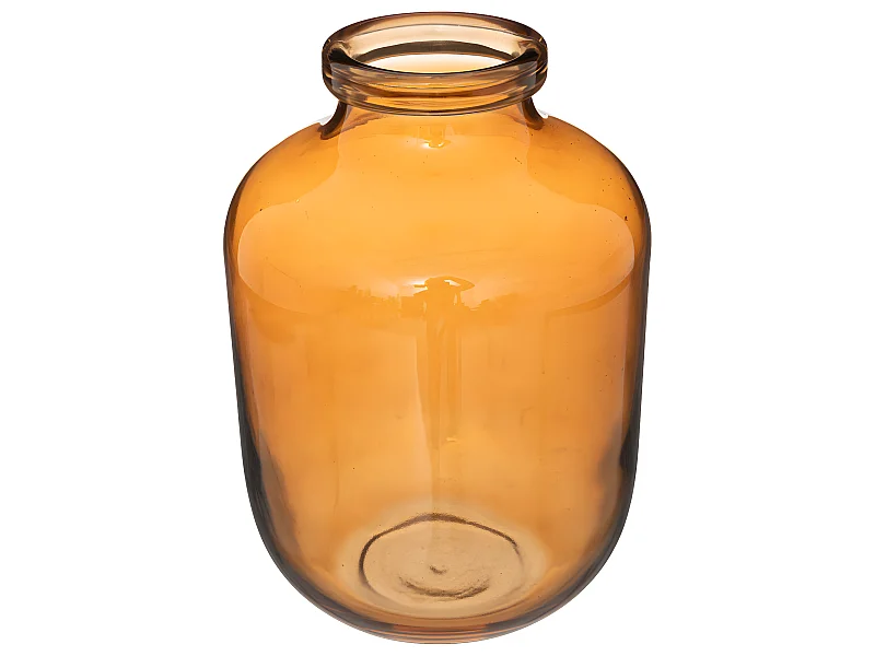 Vase esprit retour de brocante en Verre Ambre H 23 cm