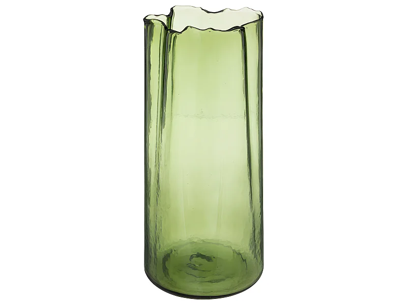 Vase aux contours irréguliers en Verre teinté Vert H 32 cm