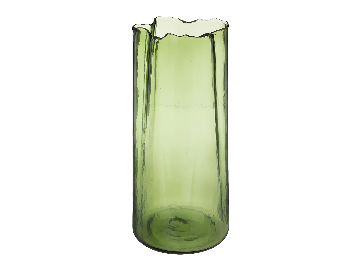 Vase aux contours irréguliers en Verre teinté Vert H 32 cm
