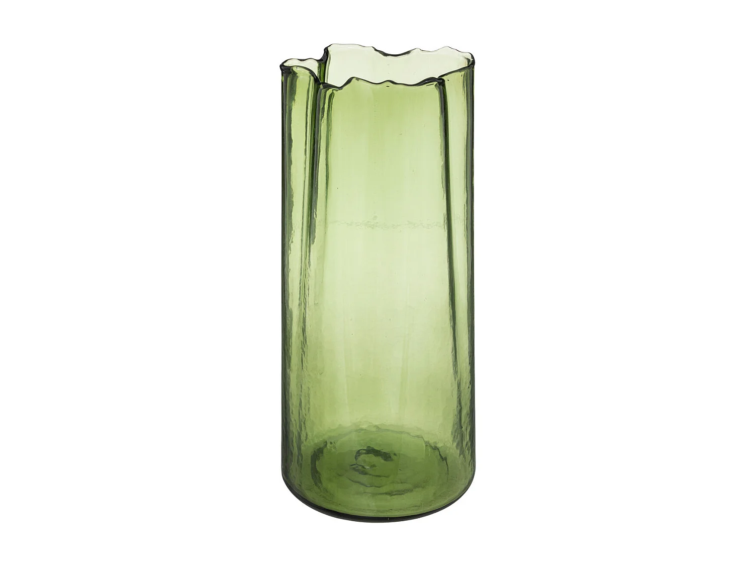Vase aux contours irréguliers en Verre teinté Vert H 32 cm