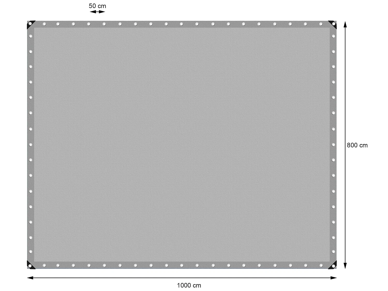 Bâche de couverture étanche protection en PE avec oeillets 180 g/m² gris ECD Germany