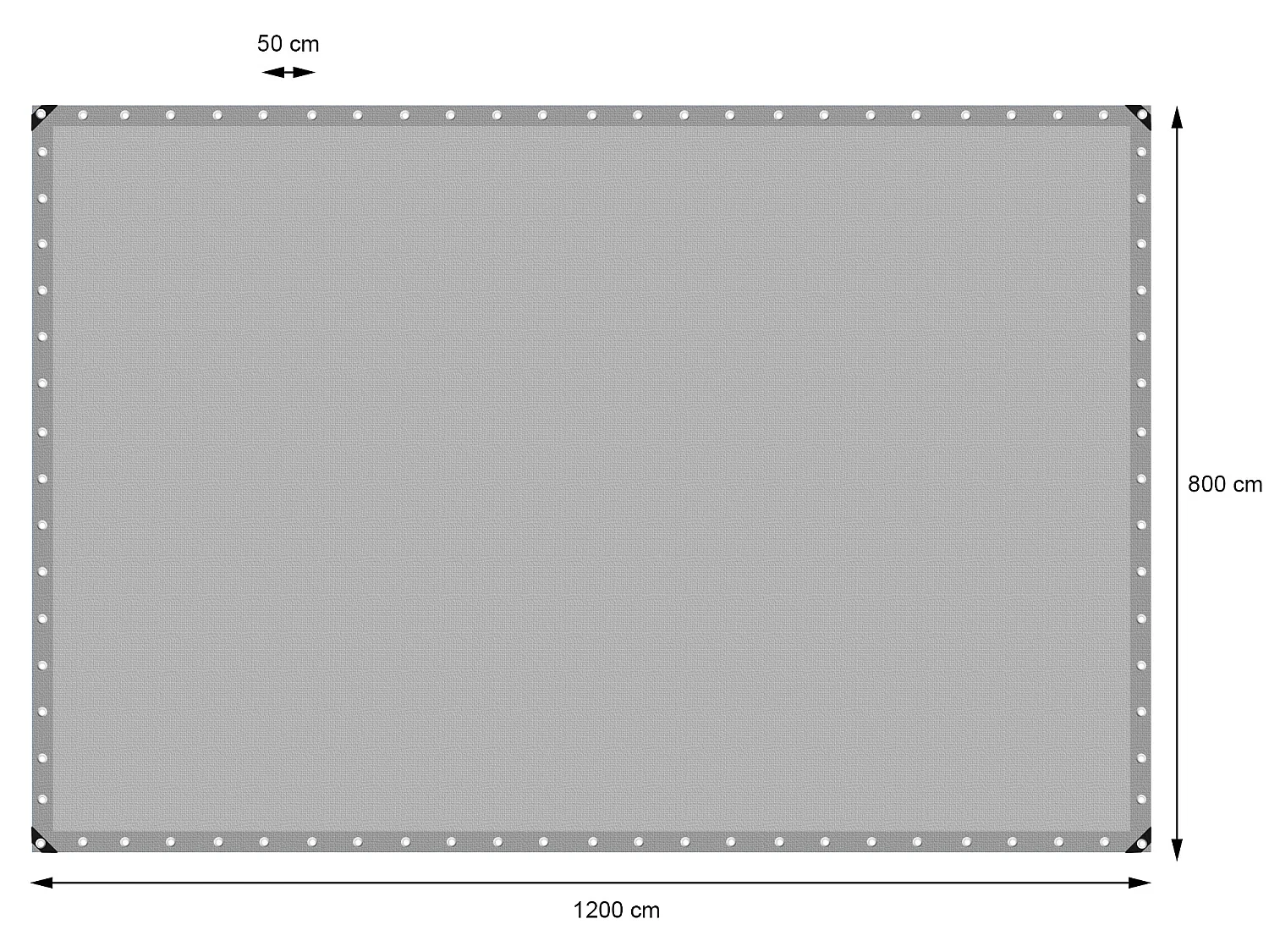 Bâche de couverture étanche protection en PE avec oeillets 180 g/m² gris ECD Germany