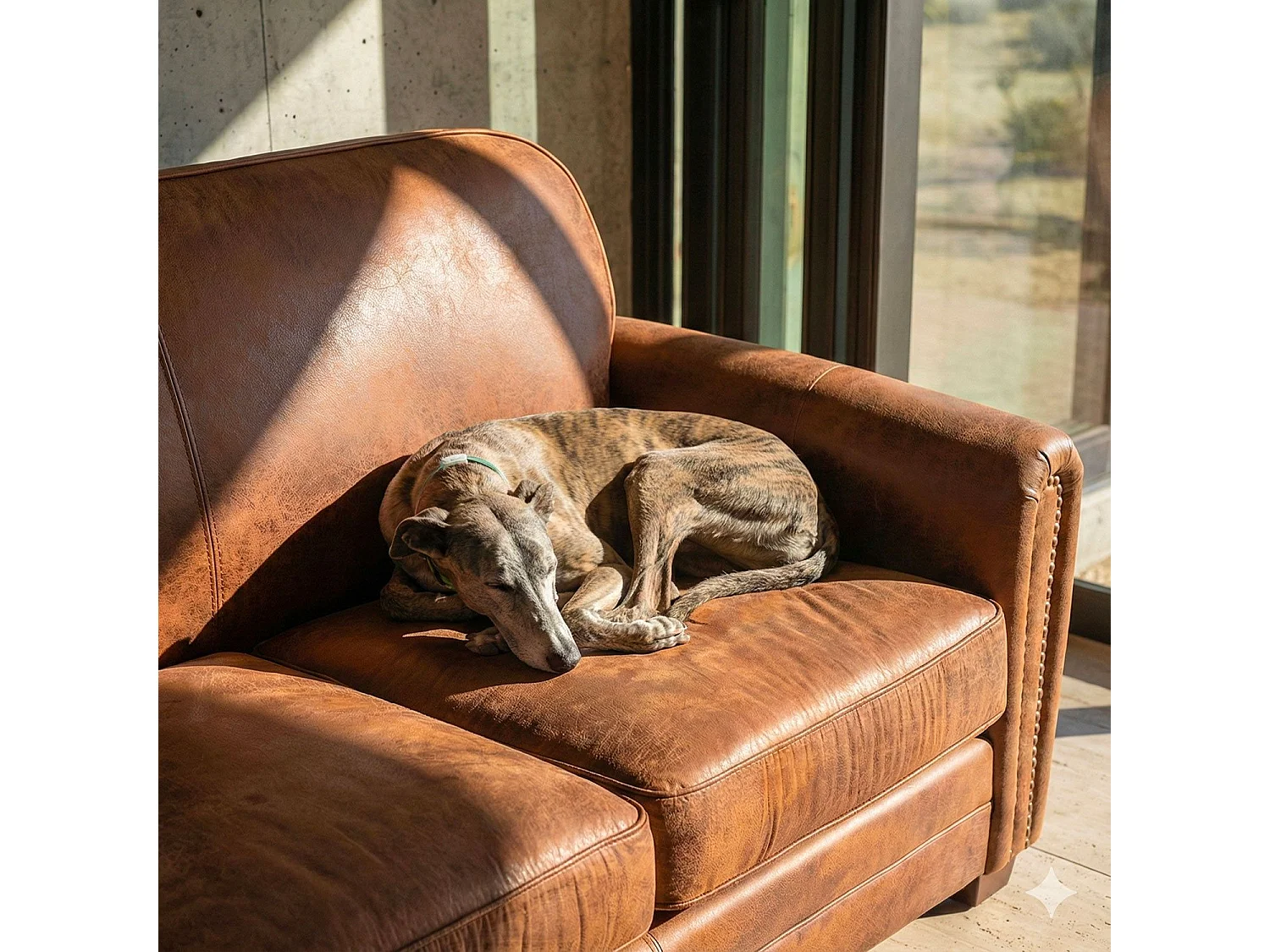 Canapé Club Vintage "Balista" 195cm Marron