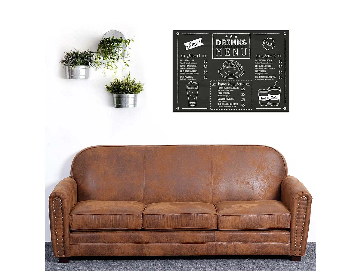 Canapé Club Vintage "Balista" 195cm Marron